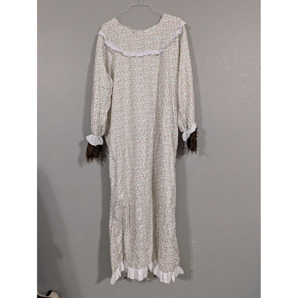 Fun World Wolf Granny Costume Adult One Size White Floral Nightgown Mask Tail